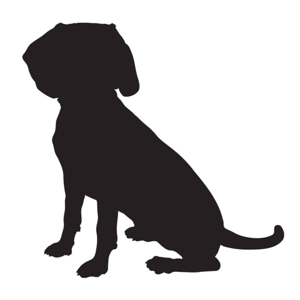 Beagle schwarze Silhouette - Vektor, Bild