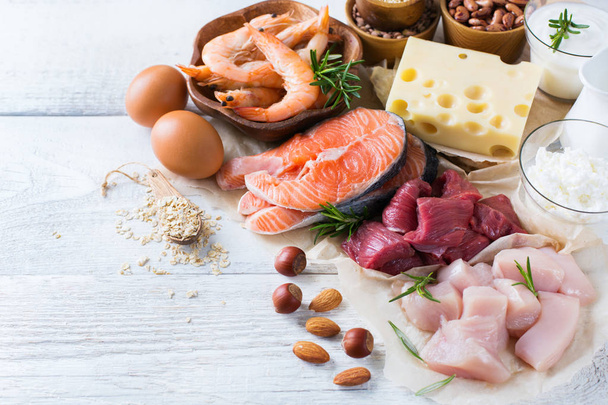 Assortment of healthy protein source and body building food - Zdjęcie, obraz