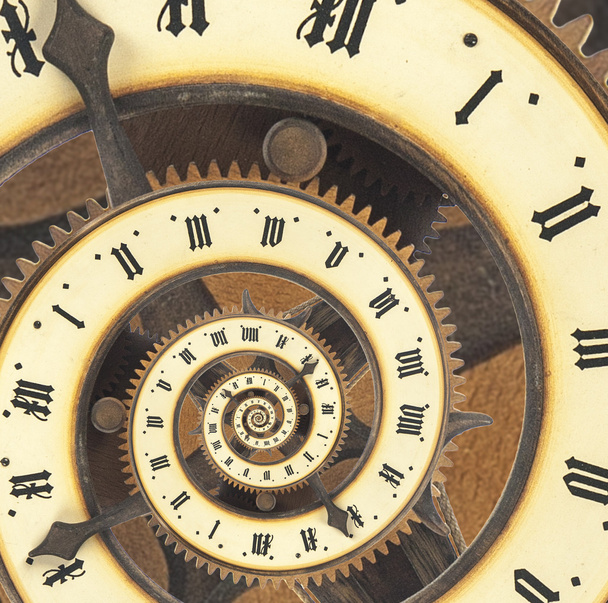 nieskończoność czasu z zegara vintage. cyfrowy generowany - Zdjęcie, obraz