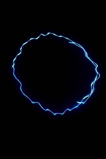Laser beam blue on a black background  - Photo, image