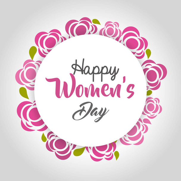 mutlu kadın gün kartları simgesi - Vektör, Görsel
