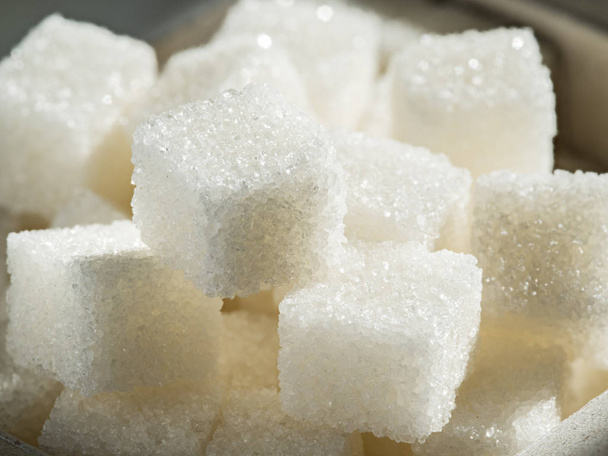 Close up shot of white refinery sugar. - Photo, Image