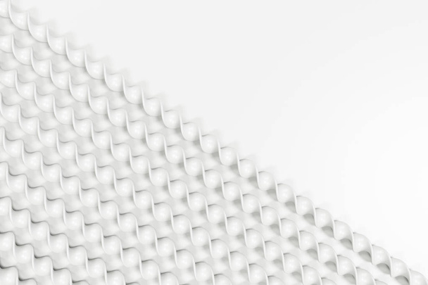 White plastic spiral sticks on white background - Fotoğraf, Görsel
