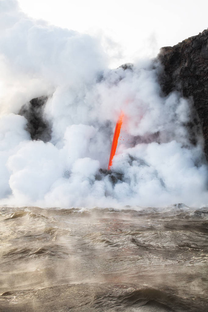 Hot lava heats up ocean at Hawaii - Photo, Image
