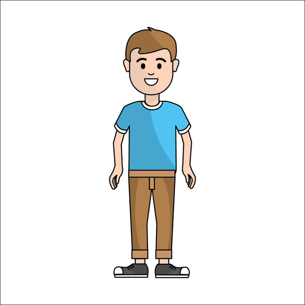 people, man with casual cloth avatar icon - Vector, Image