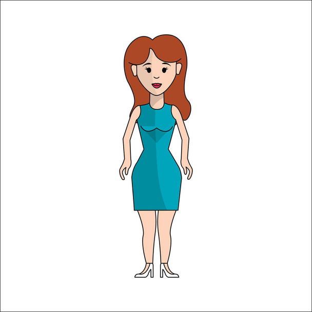people, woman with casual cloth avatar icon - Vector, Image