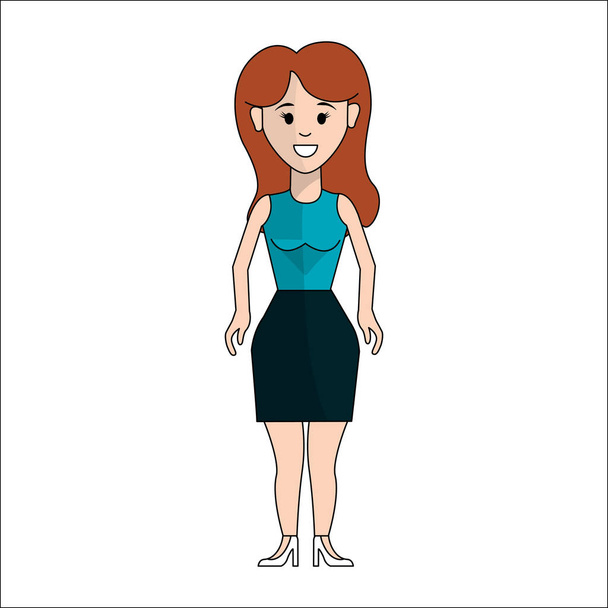 personnes, femme avec tissu décontracté avatar icône
 - Vecteur, image
