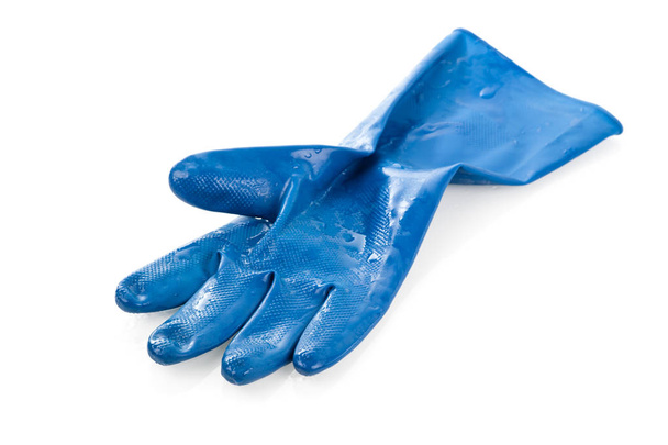 μπλε καουτσούκ γάντι - Φωτογραφία, εικόνα