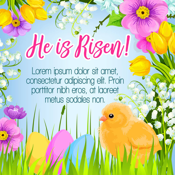 Húsvéti vektor poszter kártya húsvéti tojás Üdvözlet - Vektor, kép