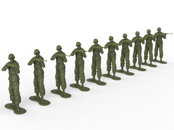 Стрелковый отряд игрушечных солдат
 - Фото, изображение