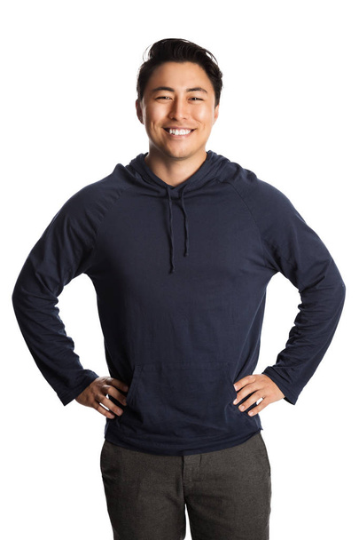 Красивий чоловік в капюшоні светр
 - Фото, зображення