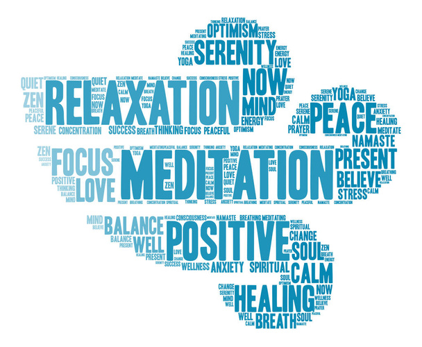 Облако слов медитации
 - Вектор,изображение