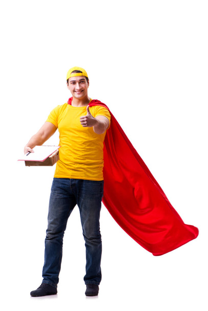 Super hero delivery guy isolated on white - Фото, зображення