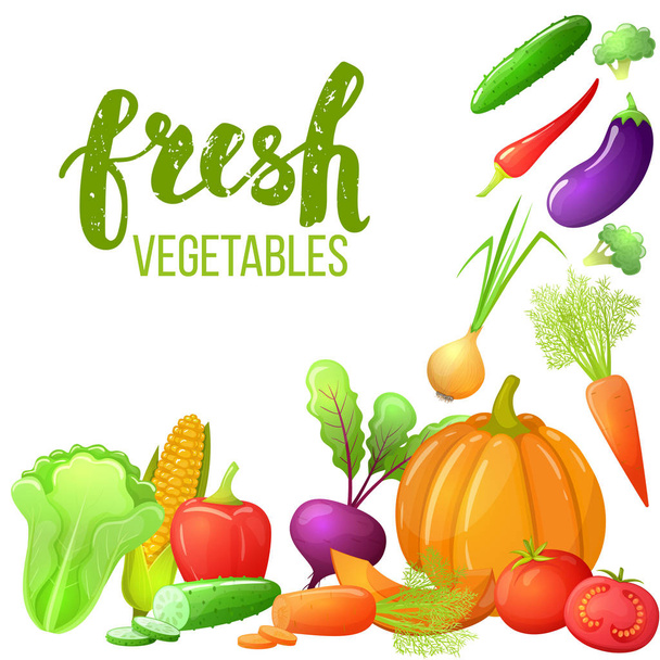 Set of vegetables - Vettoriali, immagini