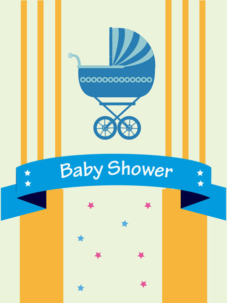 Baby shower design over yellow background vector illustration - Vektor, kép