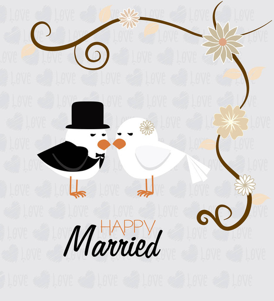 Hochzeitsdesign über grauem Hintergrund Vektor Illustration - Vektor, Bild
