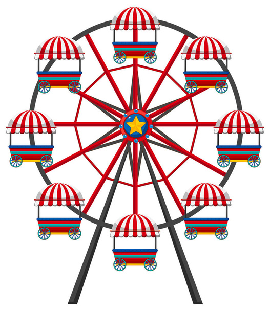 Ferris wheel on white background - Vector, Image
