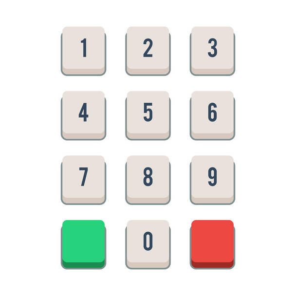 Buttons with numbers - Vector, Image