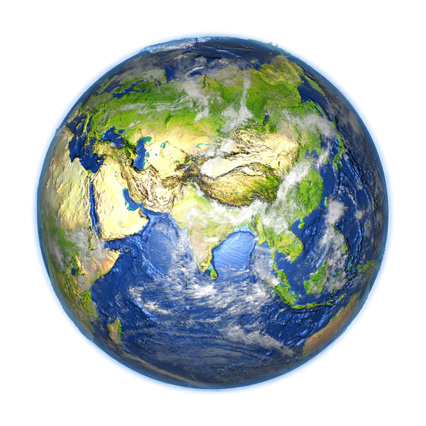 Азії на землі, ізольовані на білому - Фото, зображення