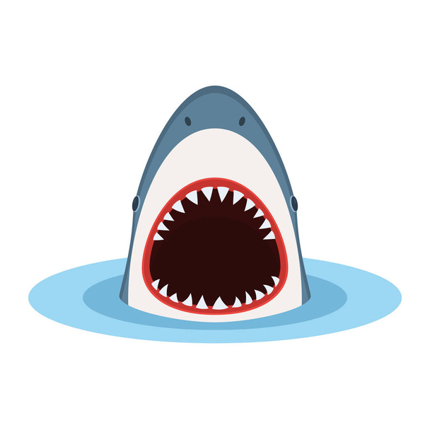 Shark with open mouth - Vector, afbeelding