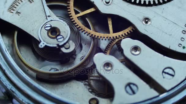 Close up of a internal clock mechanism - Footage, Video