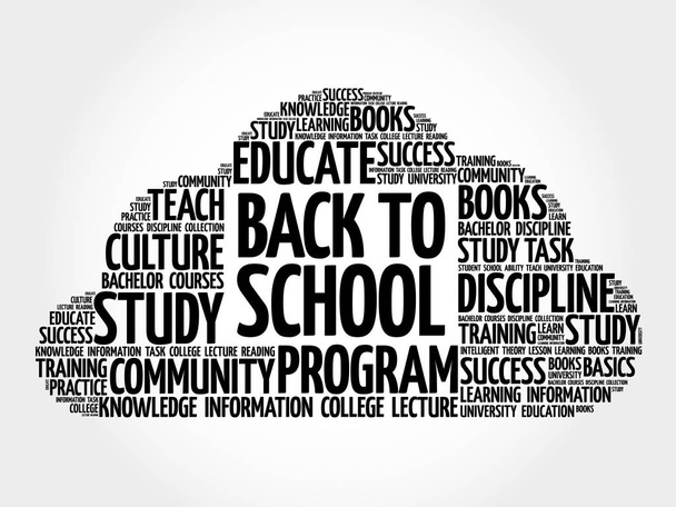 Back to School word cloud collage - Διάνυσμα, εικόνα