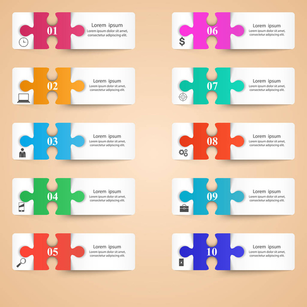 Puzzle logo. Business Infographics.  - Vector, afbeelding