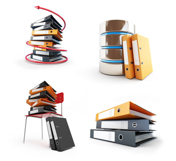 Office folders, Protect folder on a white background 3D illustration - Photo, Image