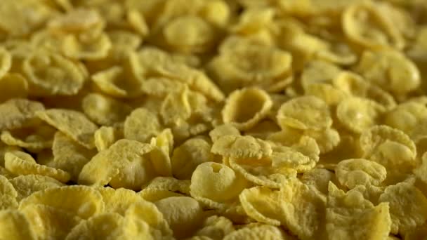 Crisp tasty cornflakes falling down. - Footage, Video