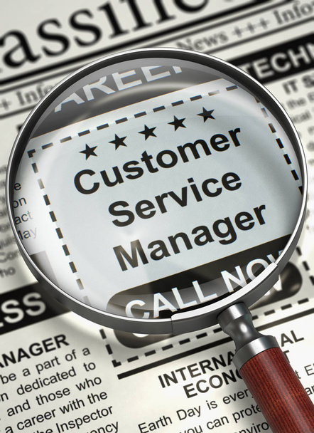 Job Opening Customer Service Manager. 3D. - Photo, Image