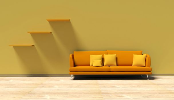 Orange sofa - Foto, Imagen
