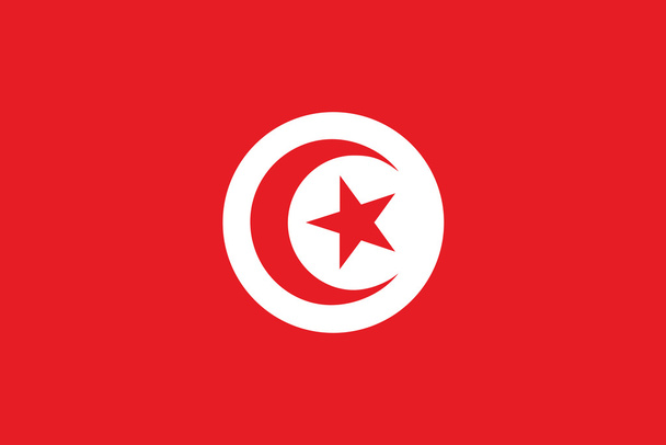 Flagge der Tunesier - Vektor, Bild