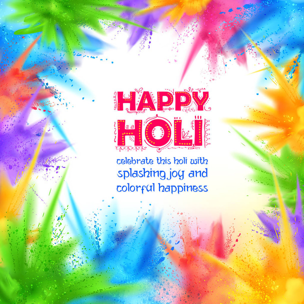 Взрыв порошкового цвета для Happy Holi Background
 - Вектор,изображение