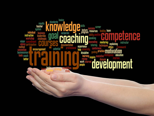 Nuvem conceitual de treinamento, coaching ou aprendizagem
 - Foto, Imagem