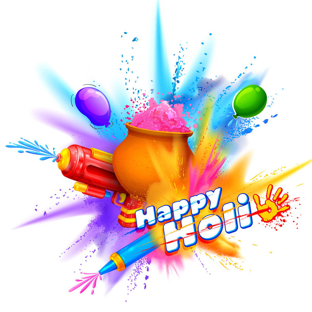 Explosion de couleur de poudre pour fond heureux Holi
 - Vecteur, image