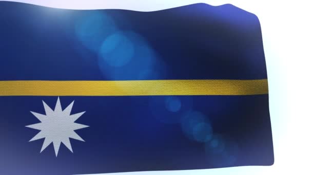 Flaga Nauru wiejący wiatr macha fala - Materiał filmowy, wideo