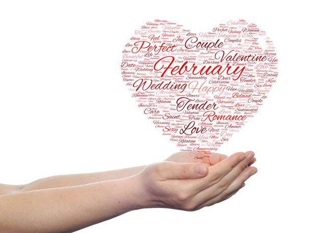 Valentine`s Day wordcloud text  - Photo, Image