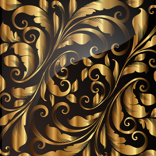 Seamless wallpaper pattern gold, vector. - Vetor, Imagem