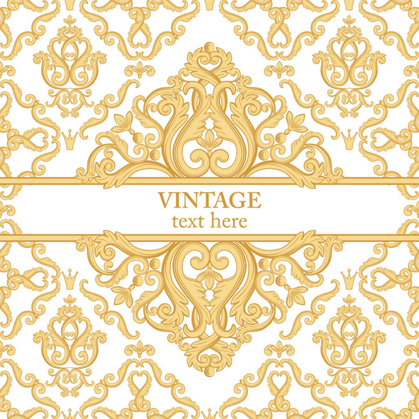 Template card with abstract baroque royal background - Vecteur, image