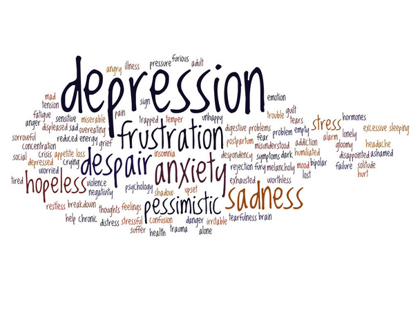 conceptual depression word cloud - Photo, Image