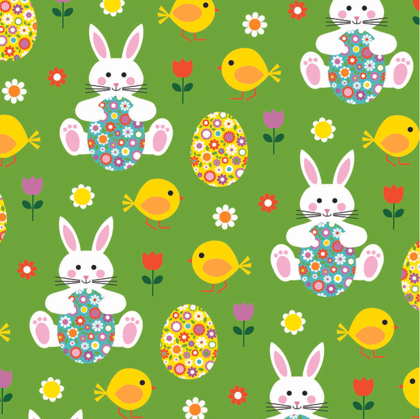 Easter egg with cute pattern - Vektori, kuva