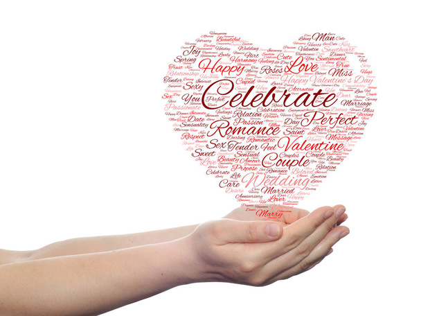 Valentine`s Day wordcloud text - Photo, Image