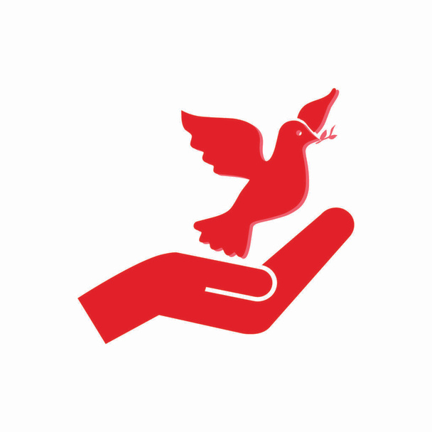 dove in hand simple icon - Vector, Image
