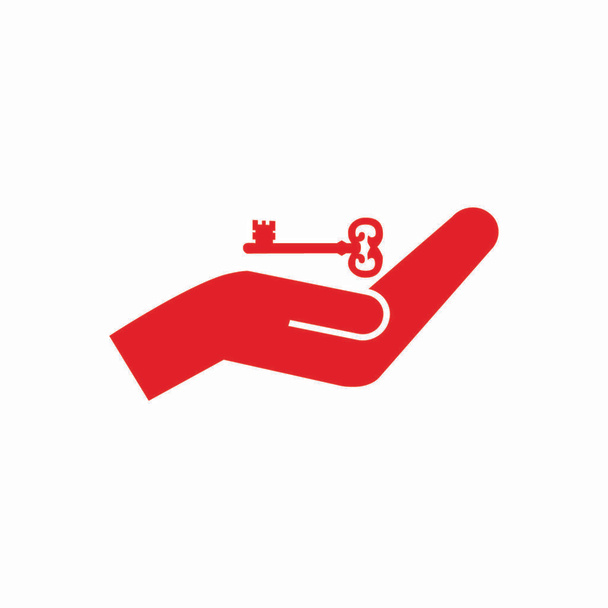 Schlüssel in der Hand einfaches Symbol - Vektor, Bild