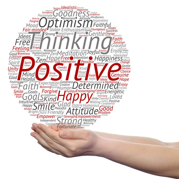 Conceptual cloud of positive thinking - Photo, Image