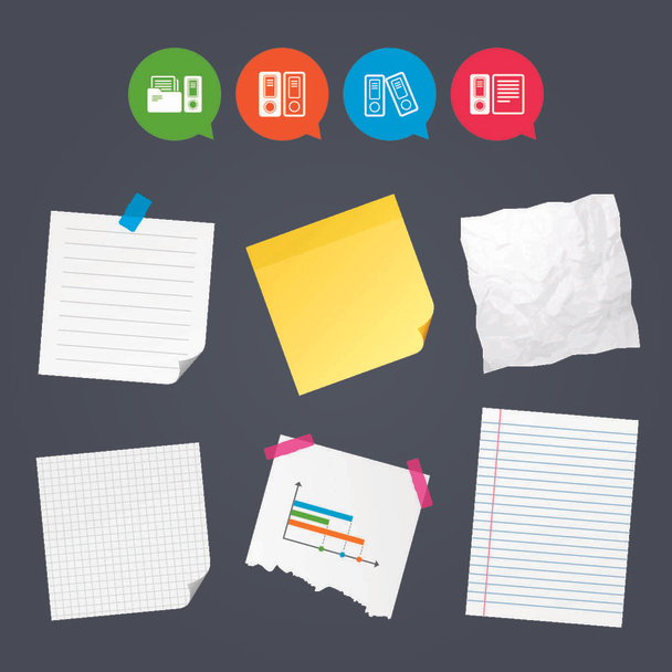 Sticky notes and icons set - Διάνυσμα, εικόνα