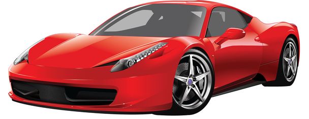 赤い高価なスポーツ車 - ベクター画像