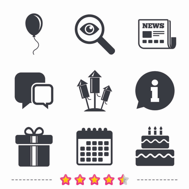 Birthday party icons - Διάνυσμα, εικόνα