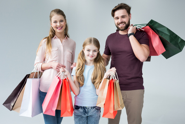 family with shopping bags  - Photo, Image