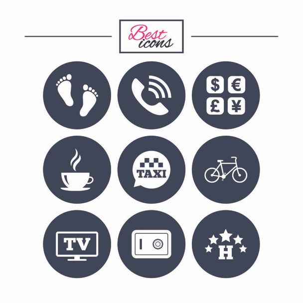 Hotel, apartment services icons - Vector, imagen